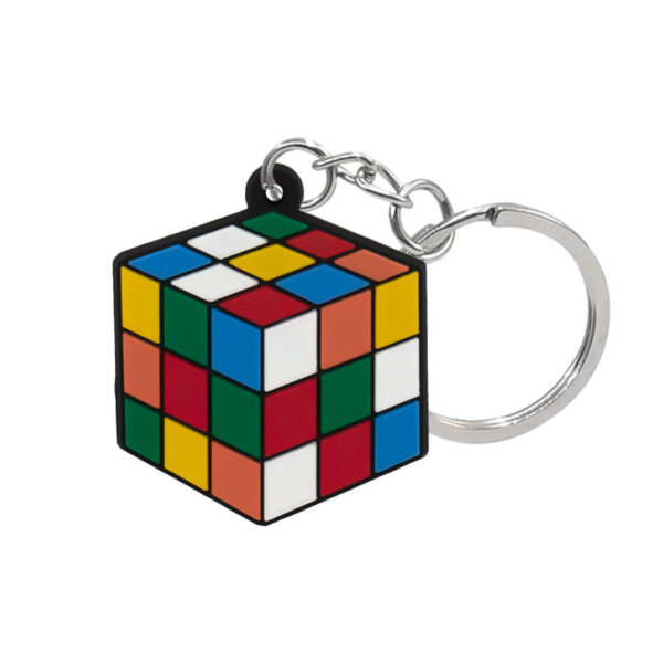 cube-pattern-pvc-soft-rubber-keychain Cube Pattern PVC Soft Rubber Keychain